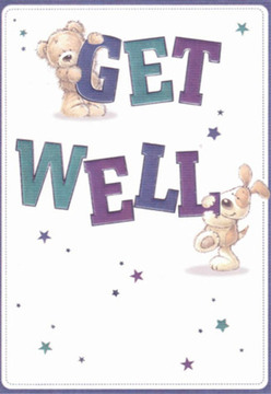 Embodying the comforting spirit of Leyton, this enchanting get well card features a snuggly bear and a lively puppy, each lovingly entwined with the oversized, spirited words 'Get Well.' The artwork radiates understated cheer, with gentle curves and friendly faces, conveying heartfelt wishes in every detail. The palette of lush purples and sparkling teals evokes the mural colours along High Road, creating a local vibrancy that immediately reassures and invites optimism. Whimsical stars sprinkle the scene-tiny beacons of hope, much like the morning light glinting through the trees at Abbotts Park. Against the immaculate, pale background, every brushstroke and line feels intentional and caring, mirroring the methodical approach Leyton Florist takes with every hand-crafted bouquet. The bear's softly textured fur and the puppy's velveteen ears project a tactile comfort, as if inviting the recipient to wrap themselves in well-wishing warmth. The bold, joyful letters seem to leap forward, echoing the animated chatter of Leyton's Victoria Road markets, turning a simple sentiment into a heartfelt celebration. This card, combined with a fragrant arrangement delivered locally, shares not just words but the healing presence and gentle encouragement so treasured by our community here in Leyton.